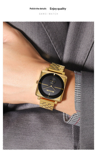 Reloj de Acero Cuadrado con Subdial de Segundos - Movimiento de Cuarzo - Image 19
