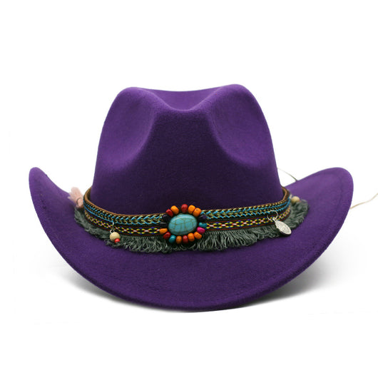 Sombreros Vaquero de Fieltro Enrollado Unisex - Image 12