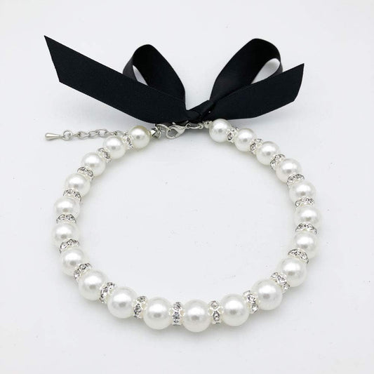 Collar de Perlas y Diamantes para Perros Pequeños - Accesorios Bling con Cristales - Image 2