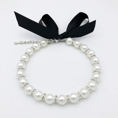 Collar de Perlas y Diamantes para Perros Pequeños - Accesorios Bling con Cristales - Image 2