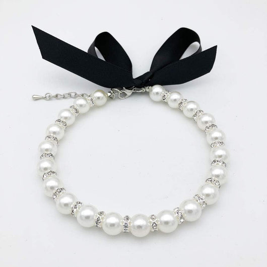 Collar de Perlas y Diamantes para Perros Pequeños - Accesorios Bling con Cristales - Image 2