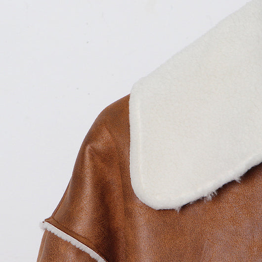 Chaqueta de Cuero con Forro de Velvet para Cordero - Abrigo Grueso y Cálido - Image 14