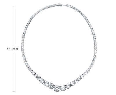 Collar de Plata 925 con Moissanita en Línea Completa para Mujer - Image 6