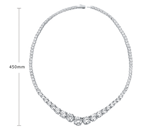 Collar de Plata 925 con Moissanita en Línea Completa para Mujer - Image 6