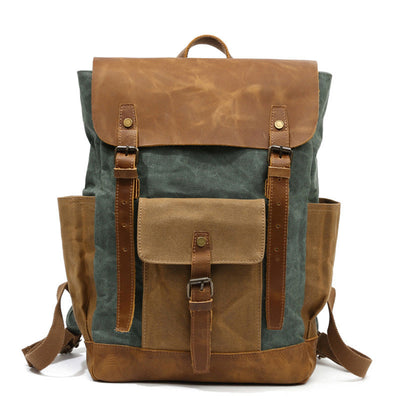 Mochila de Viaje Cuero Crazy Horse Lona para Hombre - Image 5