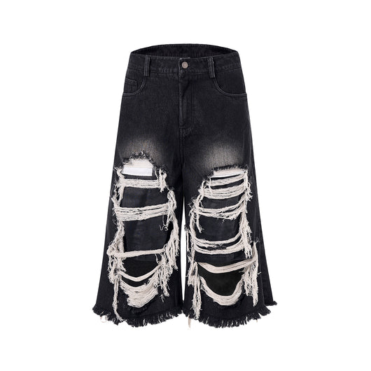 Pantalón Cropped Roto con Parches Estilo Vintage - Image 3