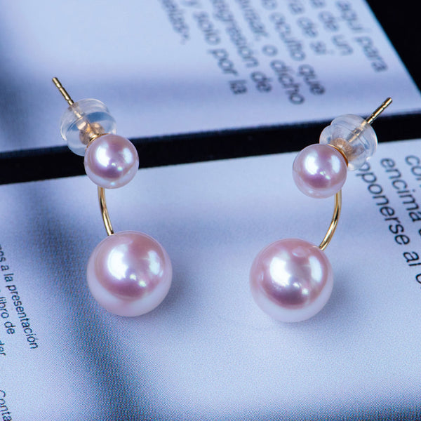 Aretes de Perla Redonda Tiangong para Mujer
