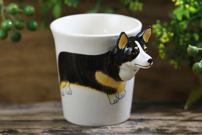 Taza de Cerámica 3D con Diseño de Corgi Adorable