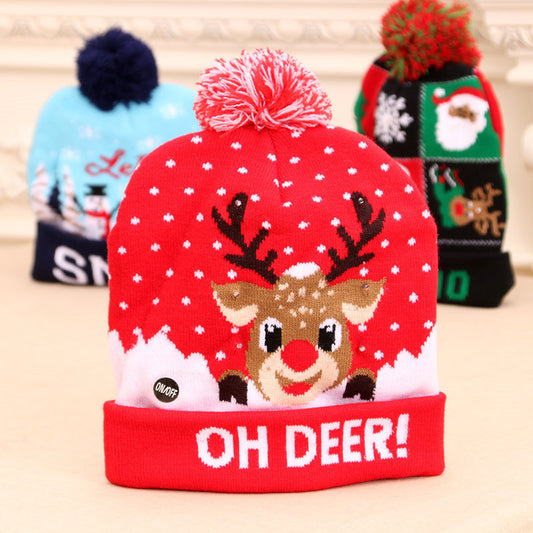 Gorro Navideño Luminoso de Punto con Luces LED - Ideal para Niños y Decoración - Image 2