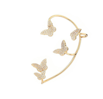 Aretes Mariposa Dorados sin Perforación con Circonitas Brillantes - Image 30