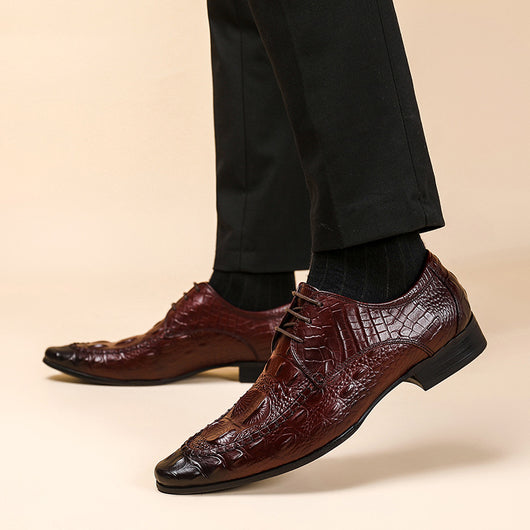 Zapatos de Vestir Hombre Patrón Cocodrilo Estilo Británico - Image 4