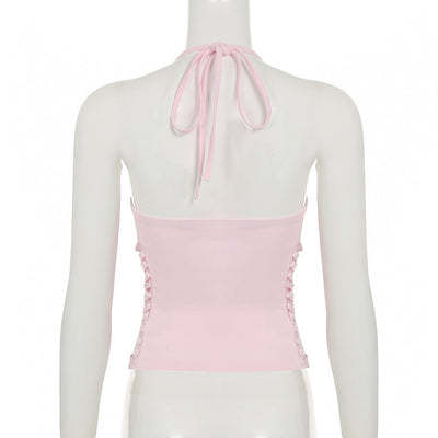 Chaleco Halter con Control de Cintura y Cordones - Diseño Veraniego para Mujer - Image 17