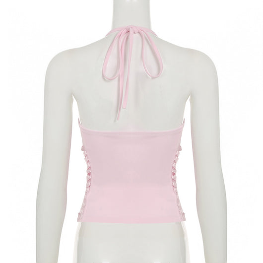 Chaleco Halter con Control de Cintura y Cordones - Diseño Veraniego para Mujer - Image 17