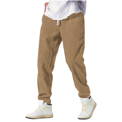 Pantalones Casuales Deportivos Tipo Waffle Gruesos para Otoño Invierno - Image 8