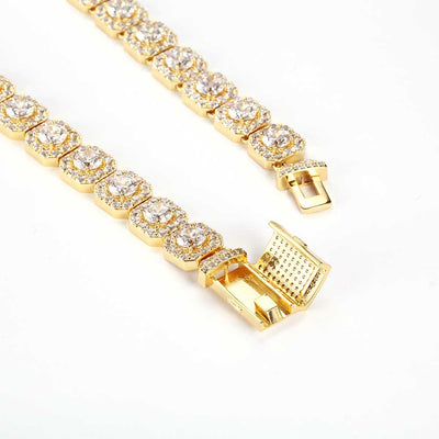Cadena Hip Hop Cuadrada de Piedra de Caramelo - Collar y Pulsera - Image 26