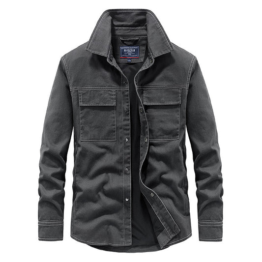 Camisa Denim Manga Larga Lavada para Hombre con Forro - Image 2