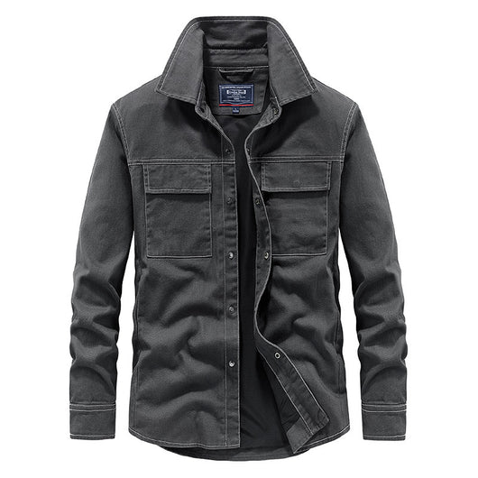 Camisa Denim Manga Larga Lavada para Hombre con Forro - Image 2