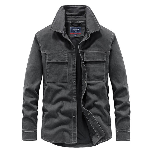 Camisa Denim Manga Larga Lavada para Hombre con Forro