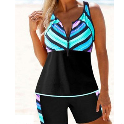 Traje de Baño Tankini Falda Floral Grande con Abertura - Image 7