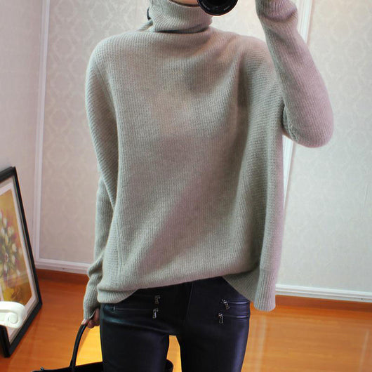 Cardigan Suéter Holgado de Cuello Alto - Tejido Cómodo para Todos los Días - Image 2