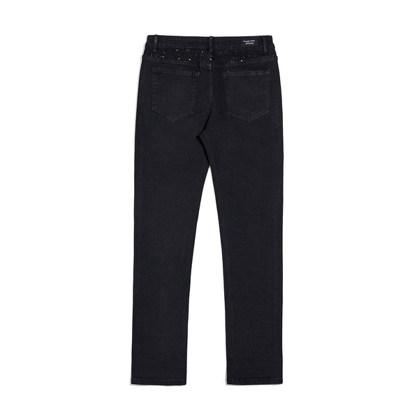 Jeans Casual Holgados con Tachuelas y Lavado Diamante