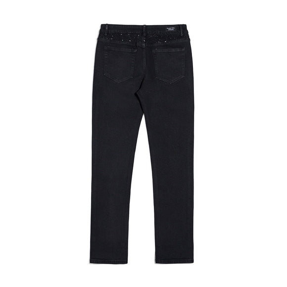 Jeans Casual Holgados con Tachuelas y Lavado Diamante