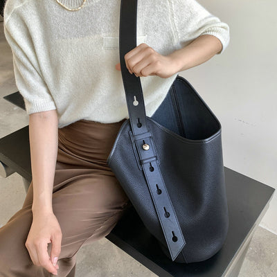 Bolso Bucket de Cuero Genuino Gran Capacidad - Image 11