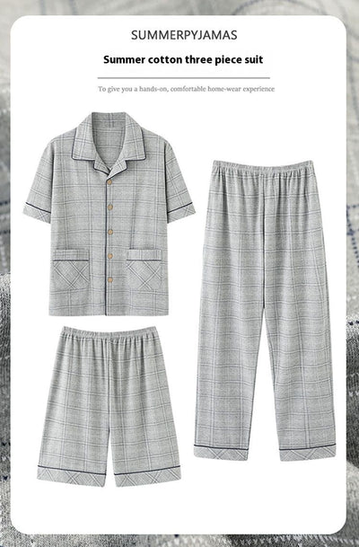 Pijama de Tres Piezas Manga Corta para Hombre - Image 21