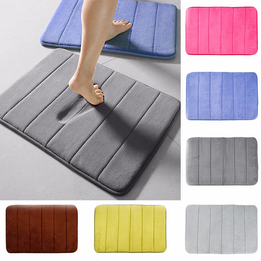 Tapete de Baño Coral Fleece con Espuma Viscoelástica - Antideslizante y Absorbente