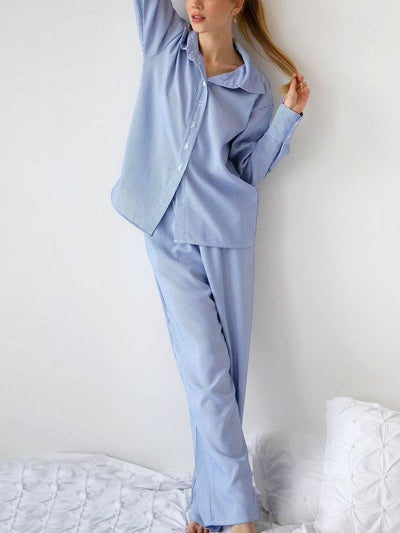 Conjunto Ejecutivo Mujer: Blusa Rayada Manga Larga + Pantalón Recto - Image 4