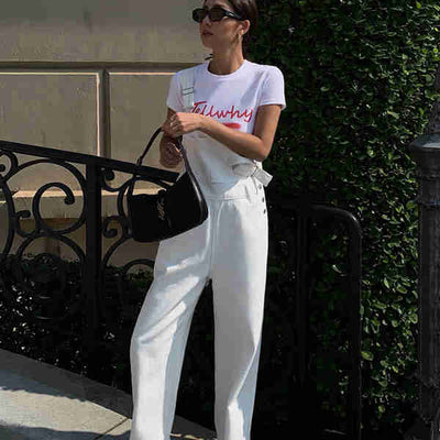 Pantalón Ancho Estilo Coreano de Pierna Recta y Cintura Suelta - Image 11