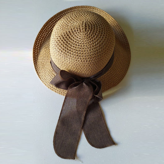 Sombrero de Playa Plegable con Moño para Mujer - Image 3