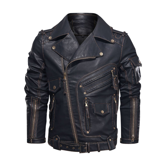 Chaqueta de Cuero Punk para Motociclista - Estilo Rebelde en Piel PU