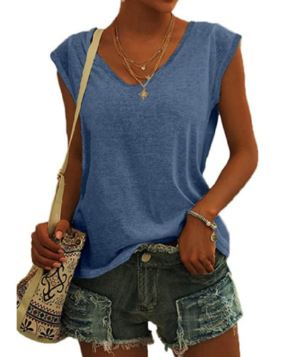 Blusa Suelta con Cuello en V - Diseño Minimalista Europeo y Americano para Mujer - Image 17