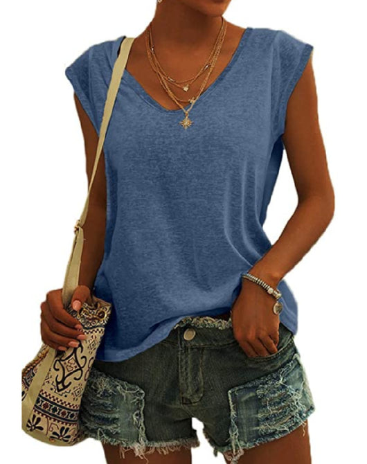 Blusa Suelta con Cuello en V - Diseño Minimalista Europeo y Americano para Mujer - Image 17