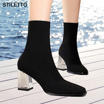Botines con Tacón Transparente y Detalles de Cristal - Image 18