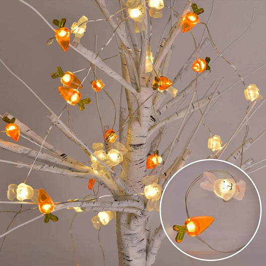 Guirnalda Luminosa Decorativa Forma Zanahoria y Conejo para Pascua - Image 13