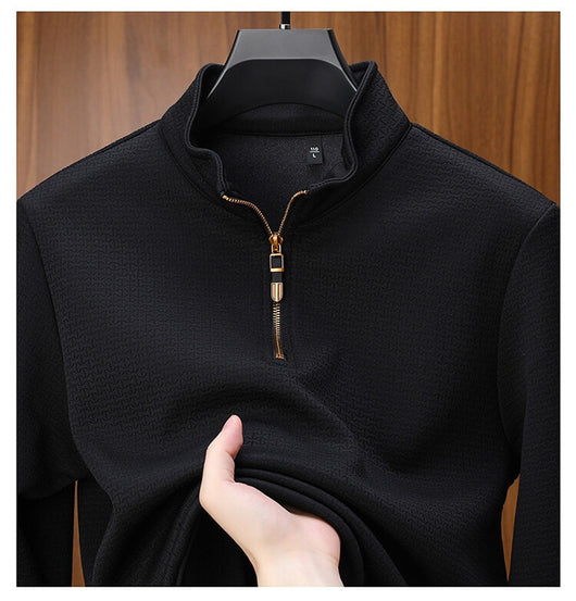 Playera de Cuello Alto con Cierre Medio para Otoño e Invierno - Manga Larga para Hombre - Image 24