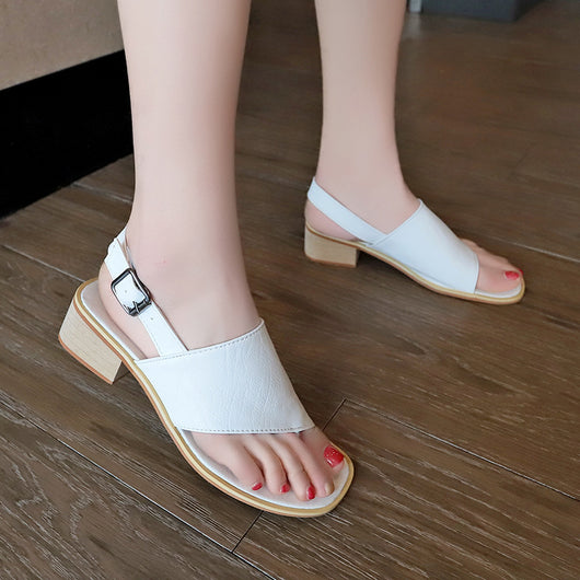 Sandalias Mujer Talla Grande con Tacón Grueso y Hebilla - Image 12