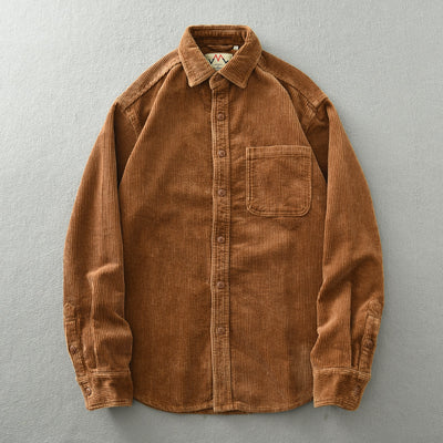 Camisa Casual de Pana Suelta Retro para Hombre - Image 12