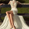 Vestido Largo Elegante de Encaje Transparente con Mangas Largas