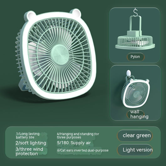 Ventilador Portátil Recargable con Luz Nocturna - Diseño Infantil para Escritorio y Cabecera - Image 16