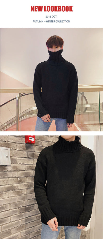 Suéter Cuello Alto Ajustado para Hombre y Adolescente - Tejido Cálido Invierno - Image 17