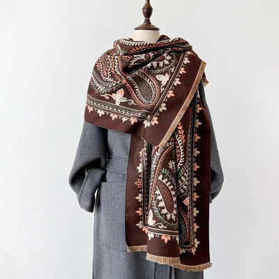Poncho Reversible Geométrico Versátil - Dos Colores en Uno - Image 17