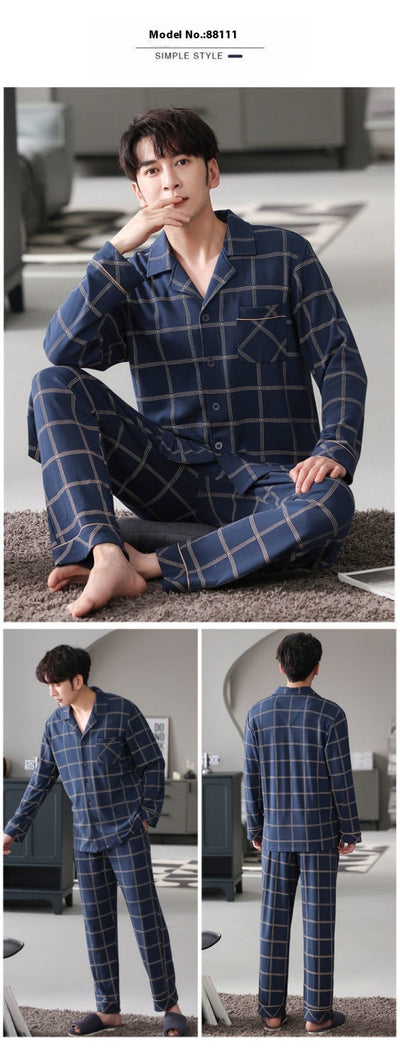 Pijama Hombre Algodón Ligero - Conjunto Cómodo para Casa Otoño Invierno - Image 29