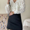 Blusa Elegante de Encaje con Volantes Estilo Industrial