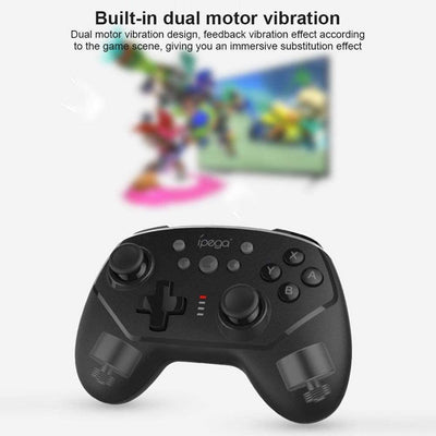 Black ipega wireless gamepad with gray joysticks, D-pad, and action buttons (X, Y, A, B) for gaming. - Image 5