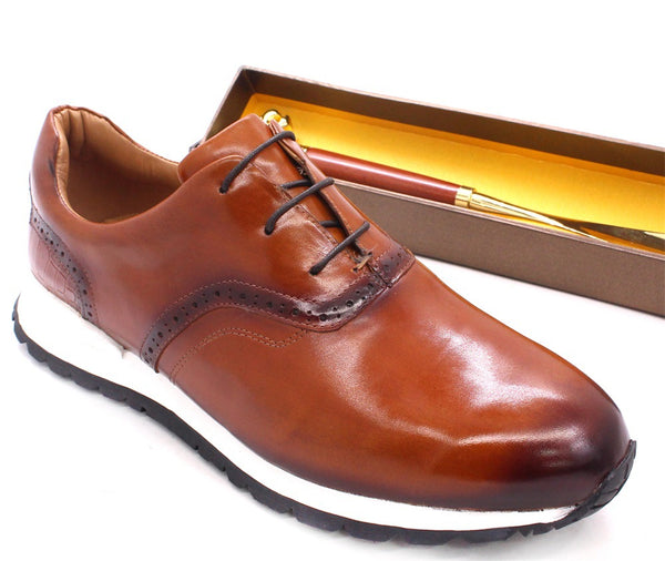 Zapatos de Cuero Transpirables con Suela Antideslizante para Hombre