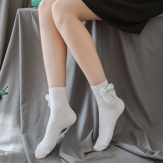 Calcetines Lolita de Encaje Blanco para Mujer - Tubo Medio Algodón - Image 8