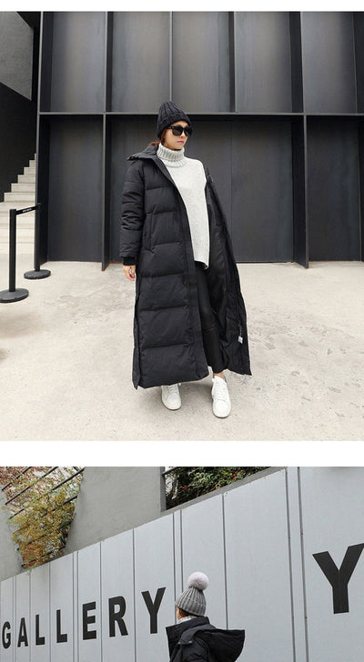 Abrigo de Algodón Acolchado Largo Suelto para Mujer - Image 13
